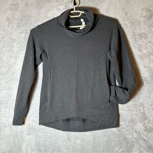 Lululemon On The Double Pullover Sweatshirt Womens 10 Gray Athletic Cowl‎ Neck